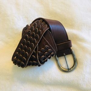 J. Crew Brown Leather Grommet Belt